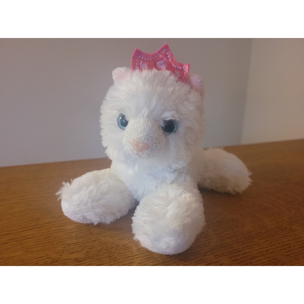 🚨3/$20🚨 Aurora Princess Cat Plush White Kitty 7" Pink Crown Stuffed Fancy Pals
